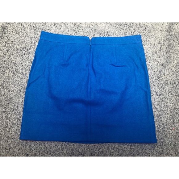 J. Crew Blue Shirttail Wool Skirt Size 8 - Picture 5 of 8